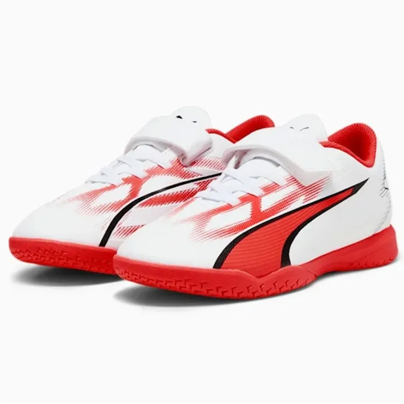 Chaussures de football Puma Ultra Play It V Jr 107538-01 blanche