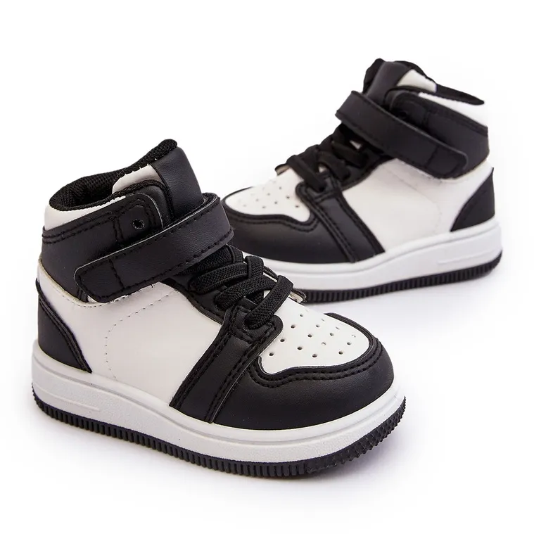 Chaussures de sport hautes pour enfants blanches et noires Teredite