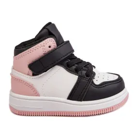 Chaussures de sport hautes pour enfants blanches et roses Teredite