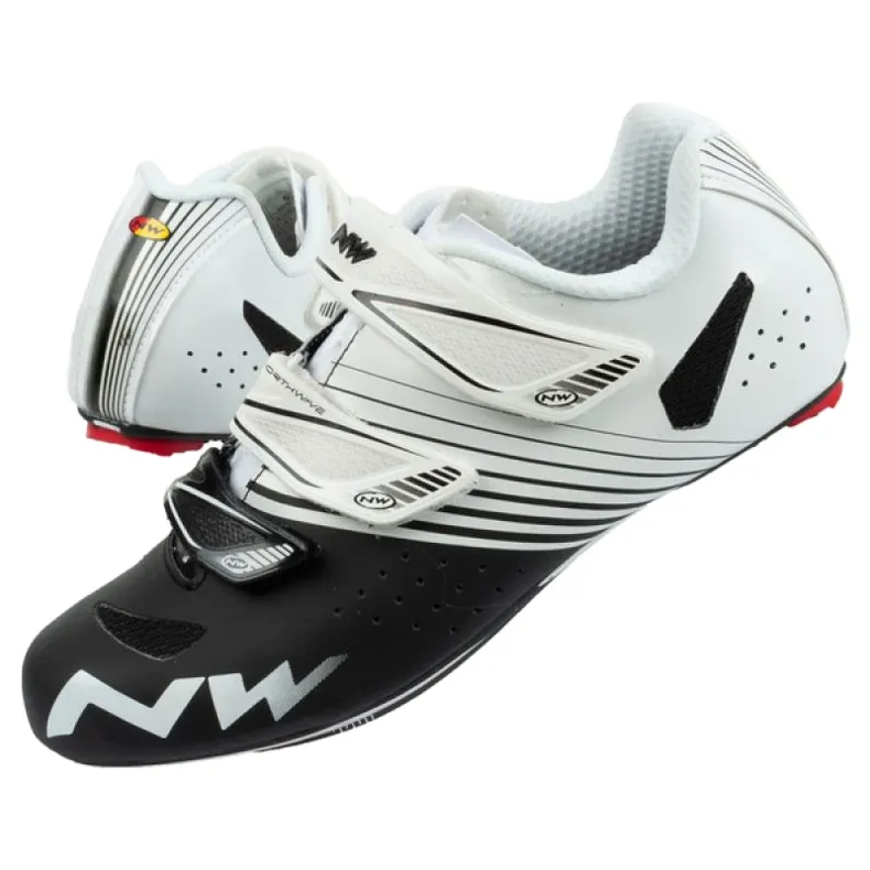 Chaussures vélo Northwave Torpedo 3S M 80141004 51 blanche le noir