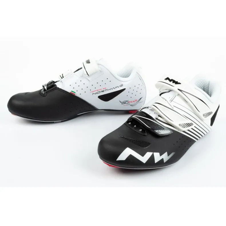 Chaussures vélo Northwave Torpedo 3S M 80141004 51 blanche le noir