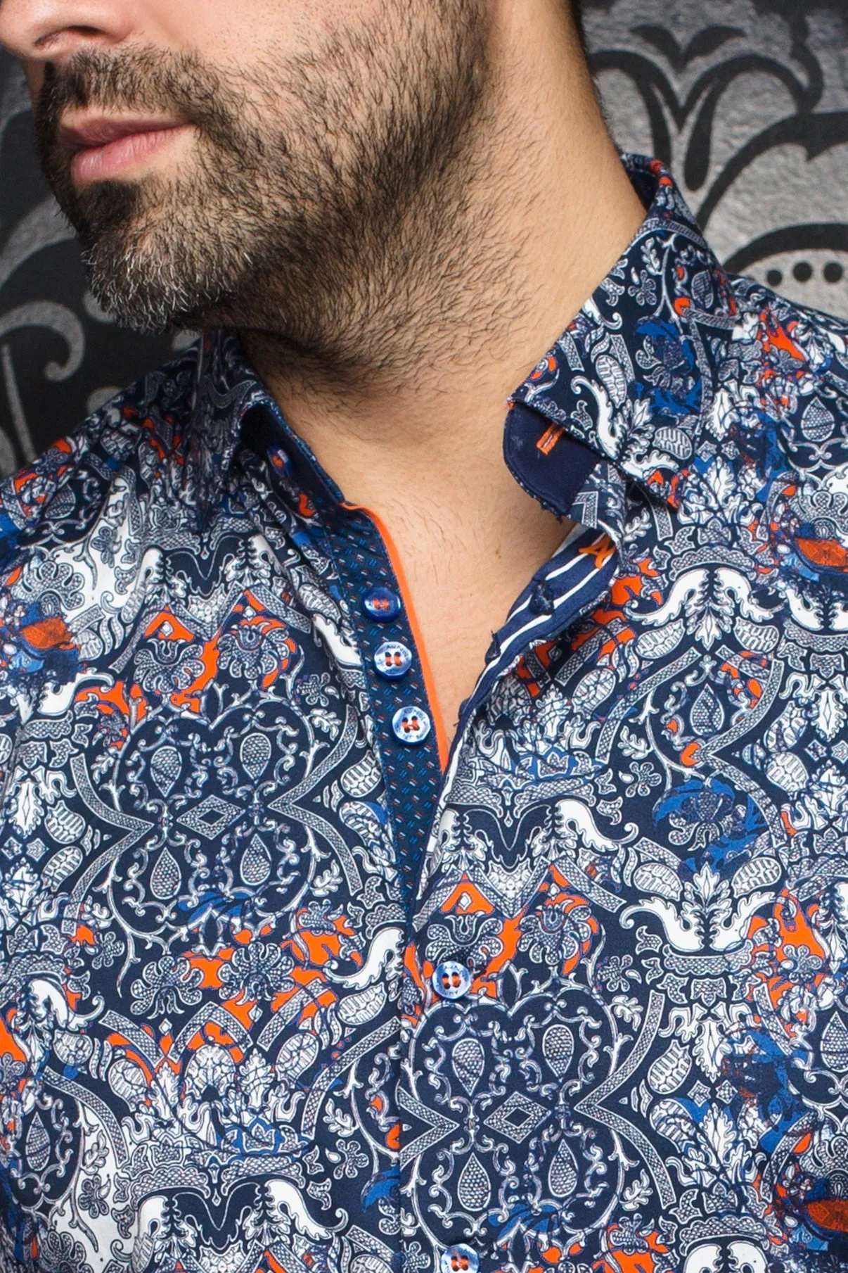 Chemise Au Noir | MURATO Marine Orange