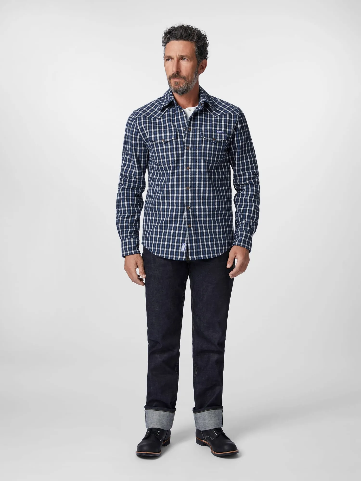 Chemise en flanelle à carreaux pour hommes