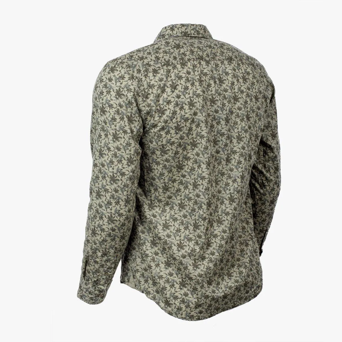 Chemise ml verte imprimé fleuri