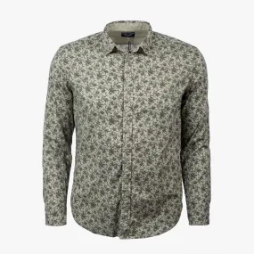 Chemise ml verte imprimé fleuri