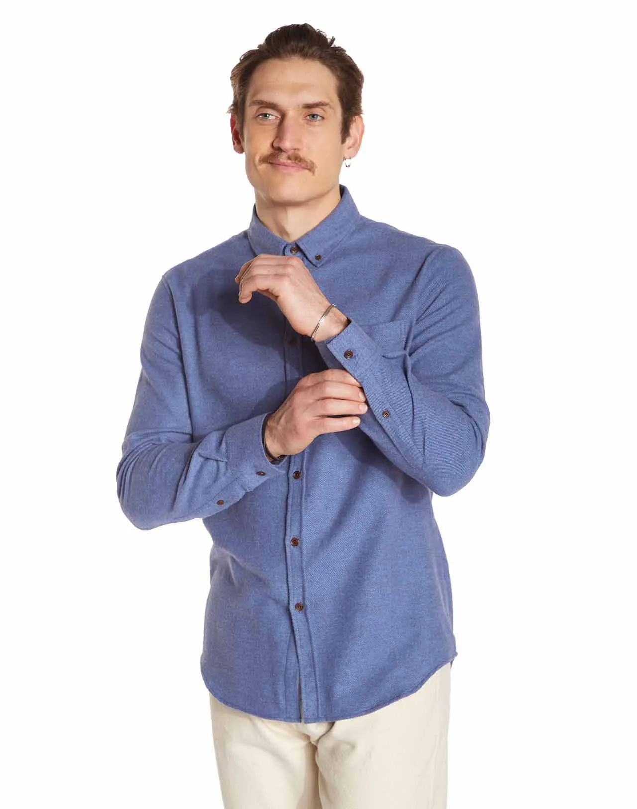 Chemise Strato bleue chinée Taille XS Couleurs Bleu Gris