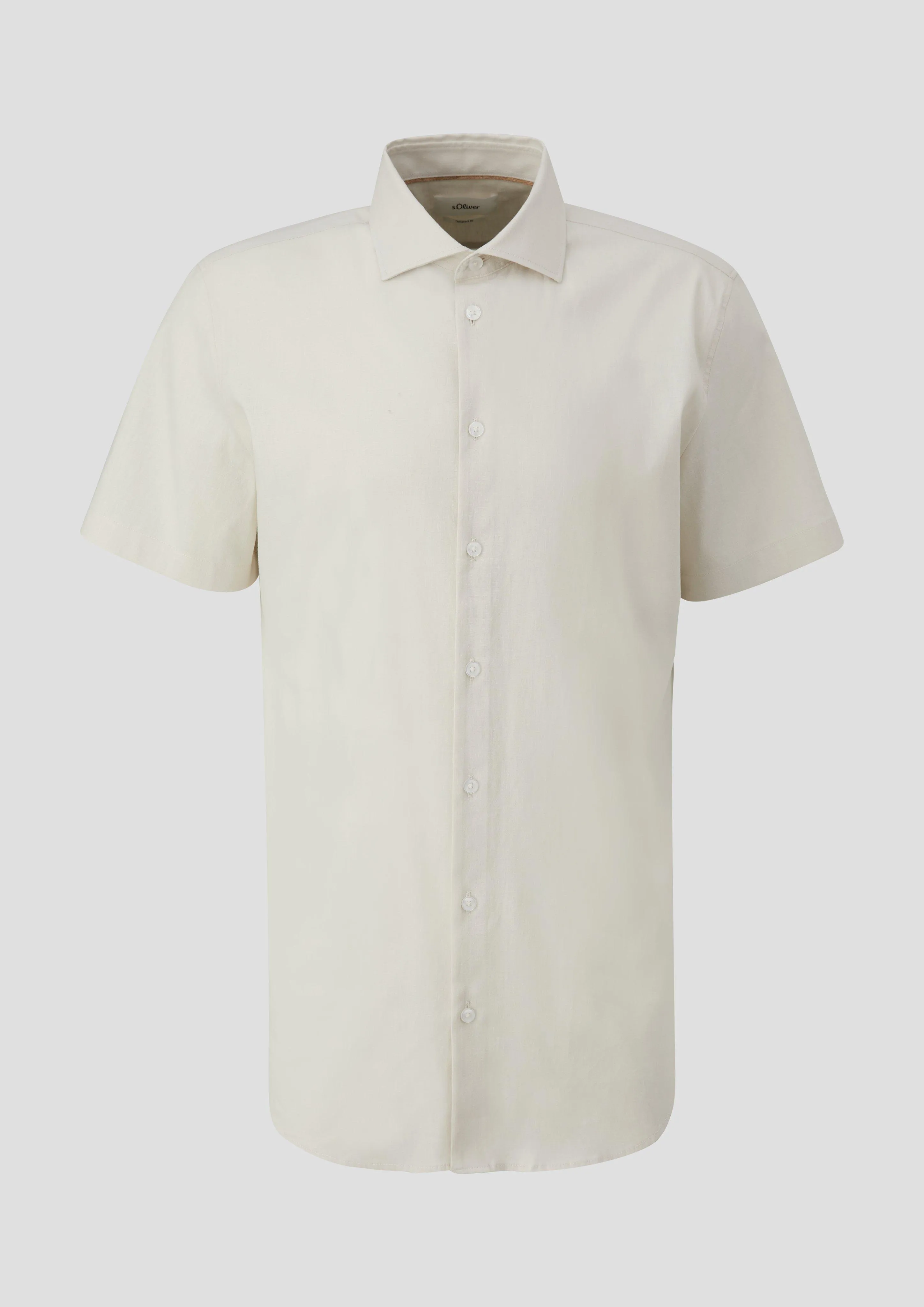 Chemise à manches courtes en mélange de coton et de lin