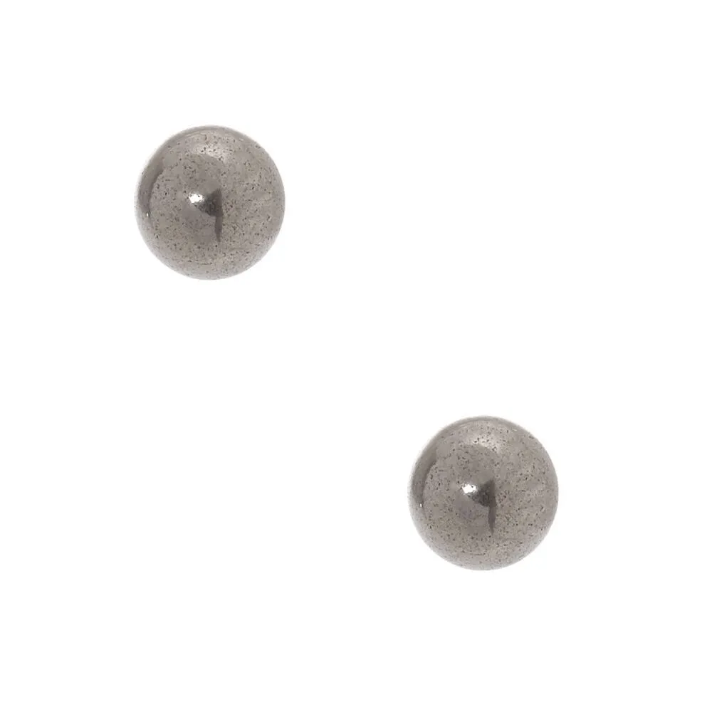 Clous d'oreille boules 5 mm en titane argenté - Collection C Luxe