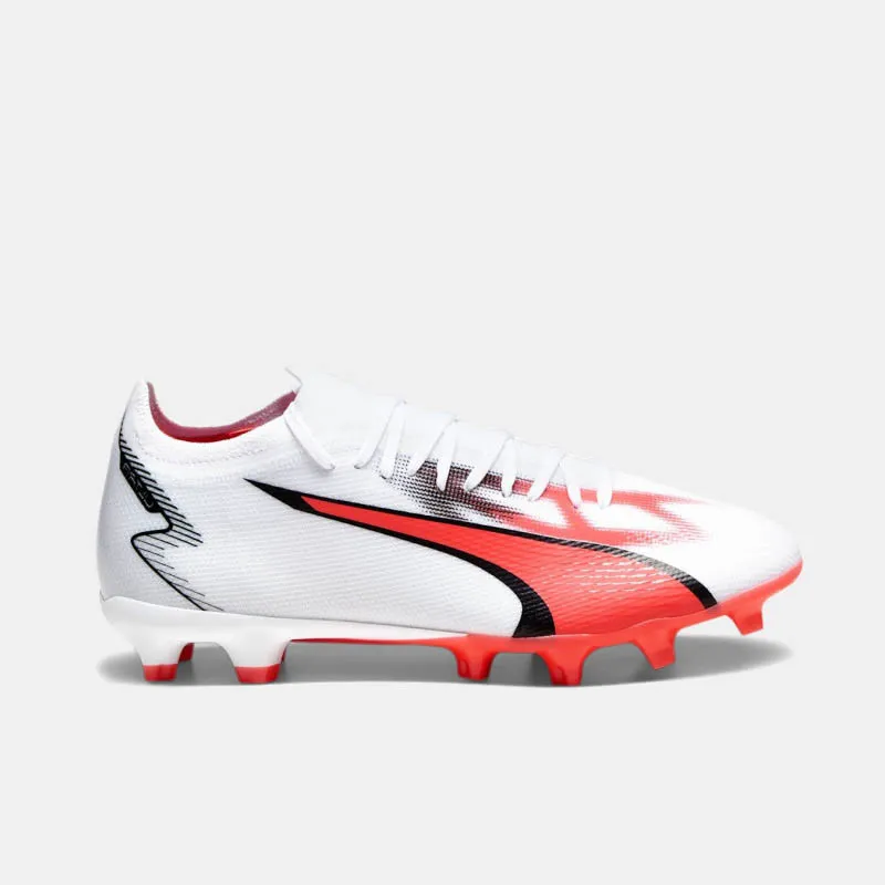 Crampons Puma Ultra Match FG/AG - White-Black-Fire Orchid - 107347 01