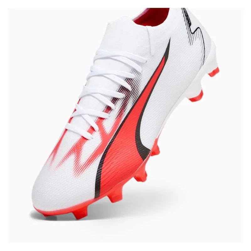 Crampons Puma Ultra Match FG/AG - White-Black-Fire Orchid - 107347 01