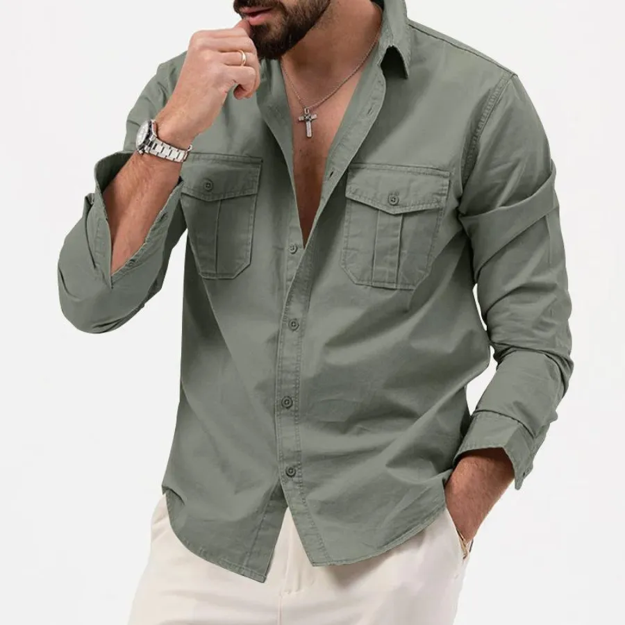 Dieter | Chemise cargo pour hommes | Manche longue