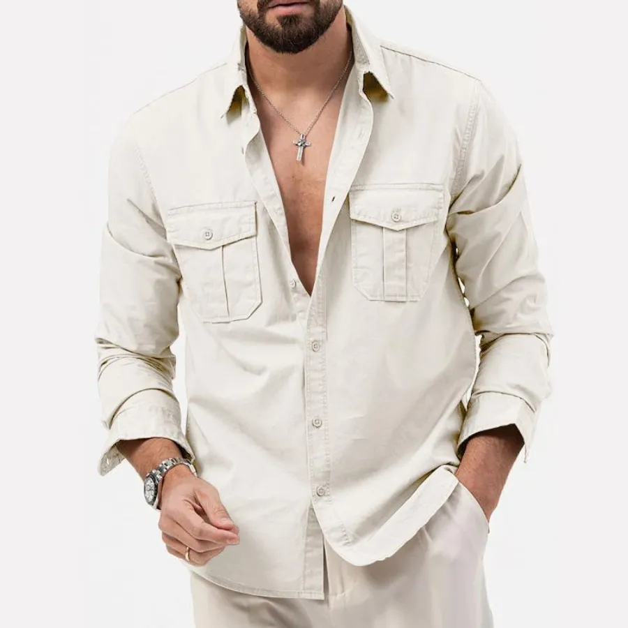 Dieter | Chemise cargo pour hommes | Manche longue