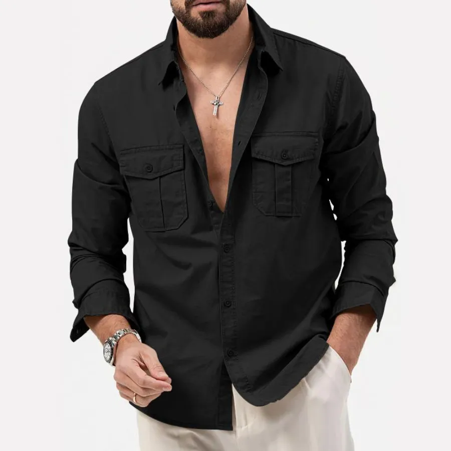 Dieter | Chemise cargo pour hommes | Manche longue