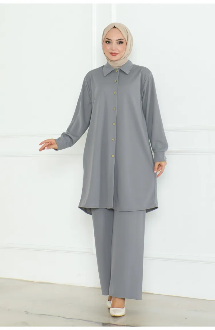 Ensemble Chemise Grande Taille 2093-05 Gris 2093-05