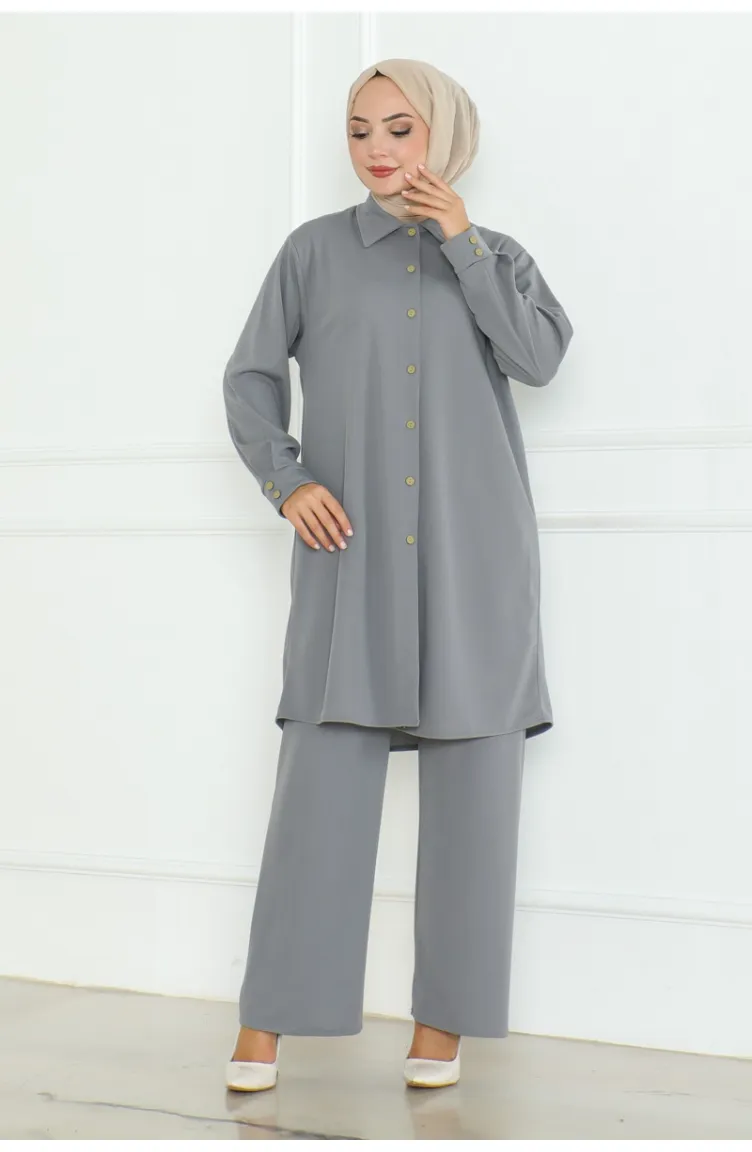 Ensemble Chemise Grande Taille 2093-05 Gris 2093-05