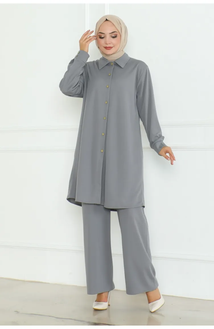 Ensemble Chemise Grande Taille 2093-05 Gris 2093-05