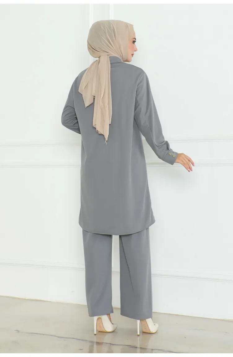 Ensemble Chemise Grande Taille 2093-05 Gris 2093-05