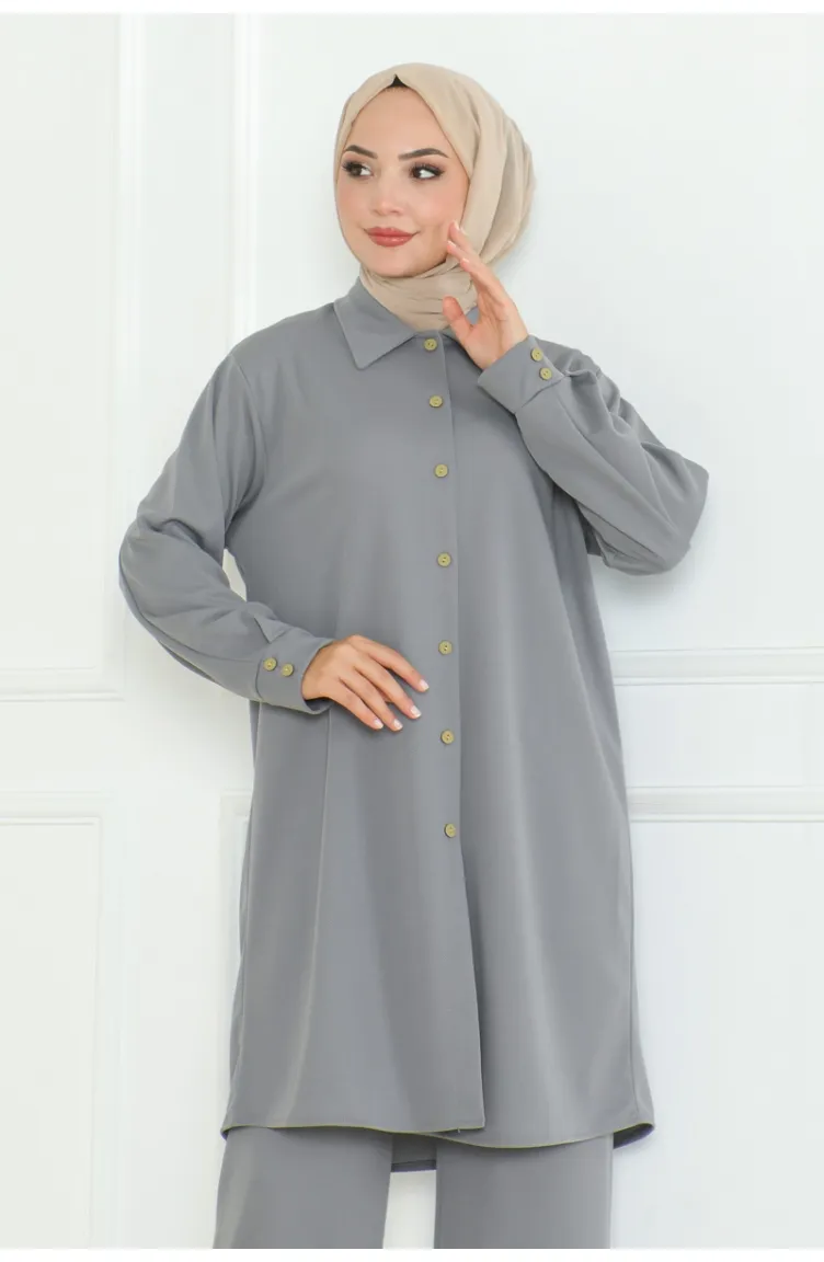 Ensemble Chemise Grande Taille 2093-05 Gris 2093-05