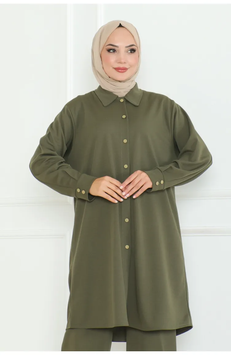 Ensemble Chemise Grande Taille 2093-06 Khaki 2093-06