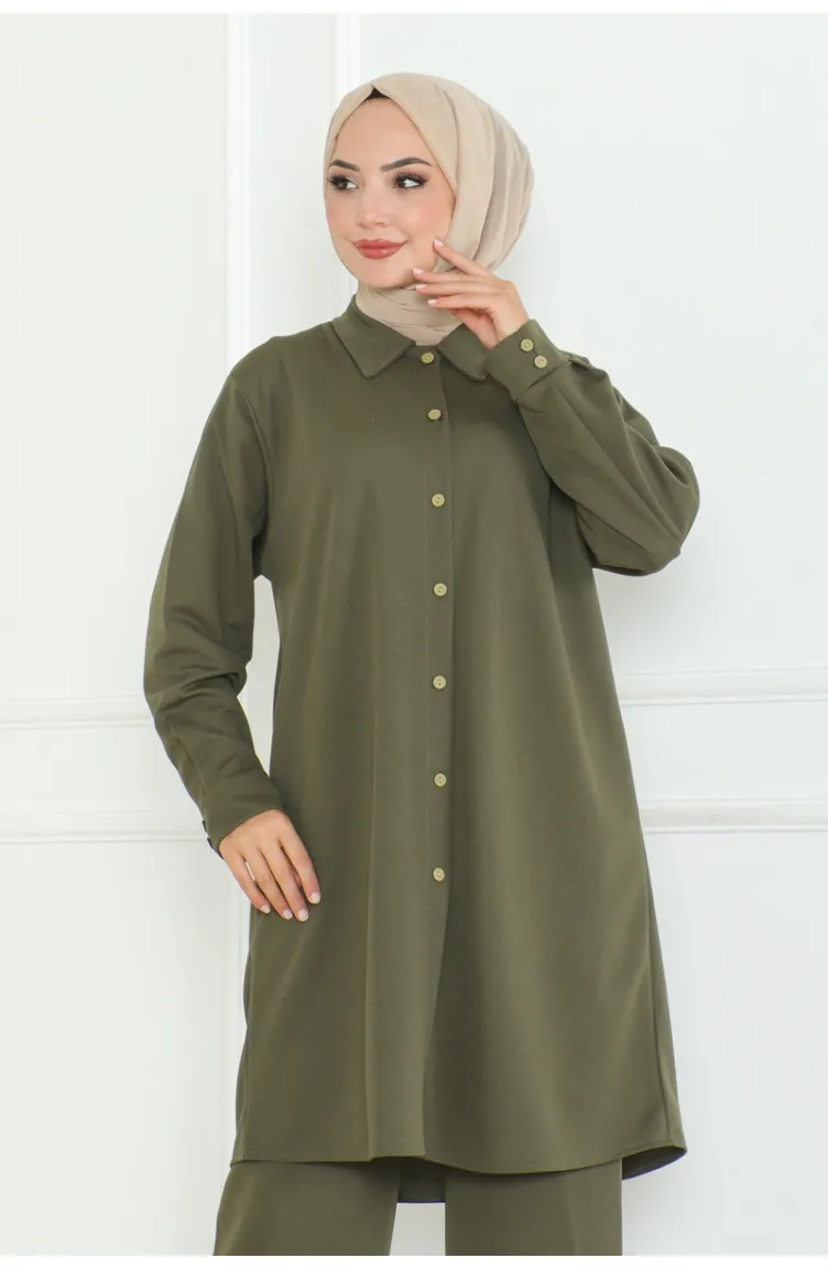 Ensemble Chemise Grande Taille 2093-06 Khaki 2093-06