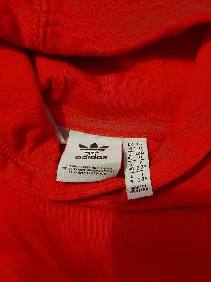 Ensemble jogging rouge Adidas mixte 2/3 ans authentique 