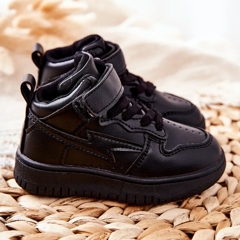 FR1 Chaussures de sport hautes pour enfants Noir Bartnie le noir