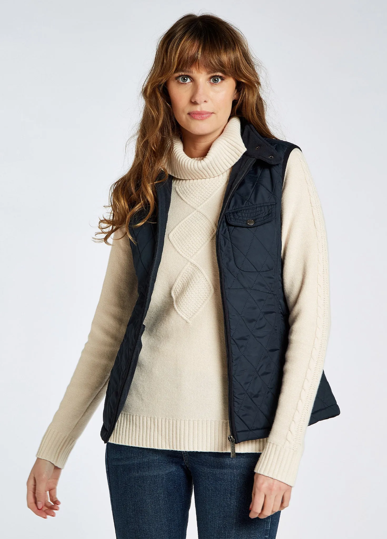 Gilet matelassé doublé en polaire Rathdown pour femme - Navy