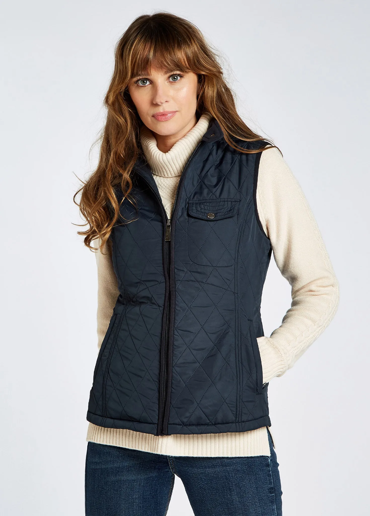 Gilet matelassé doublé en polaire Rathdown pour femme - Navy