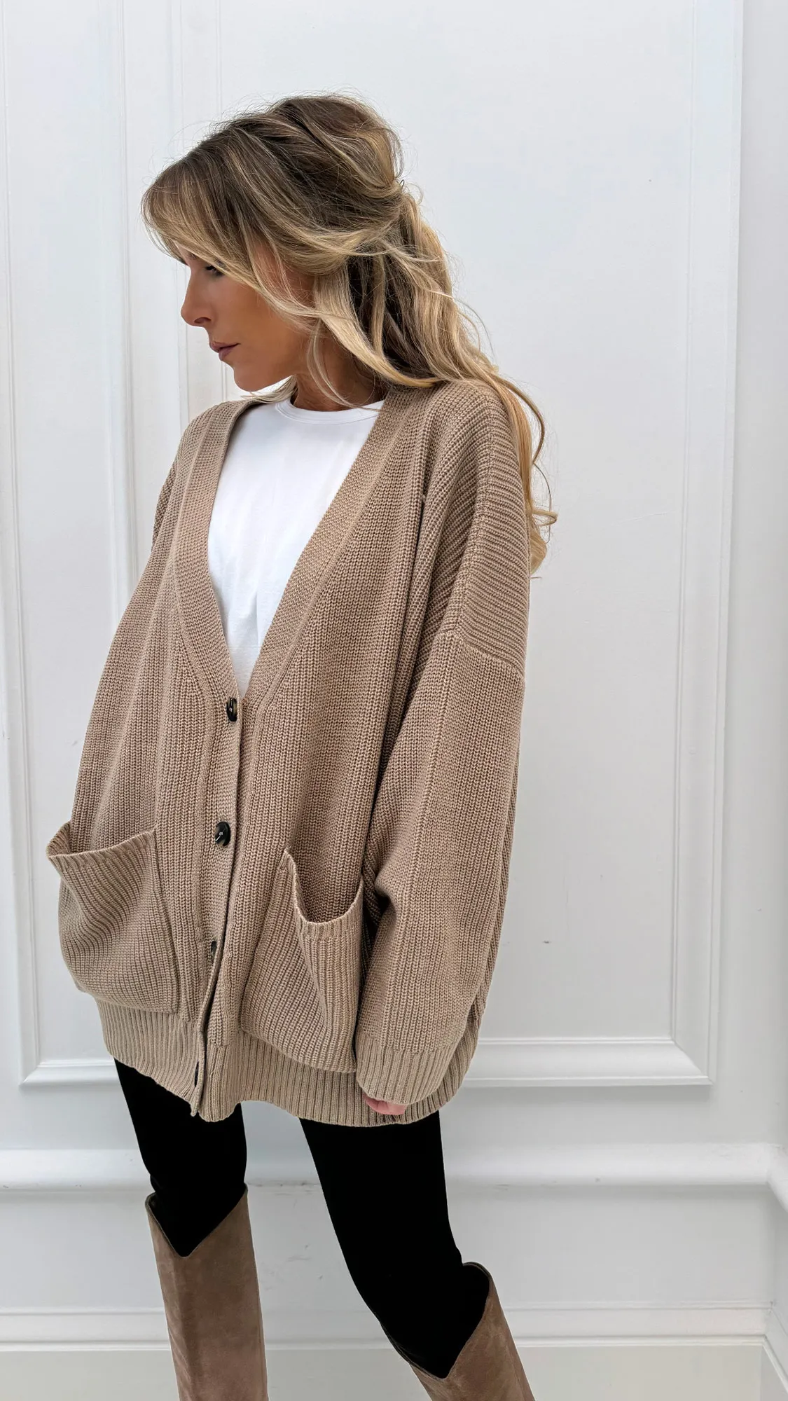 Gilet oversize taupe