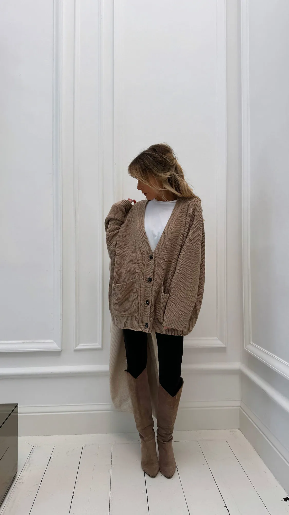 Gilet oversize taupe