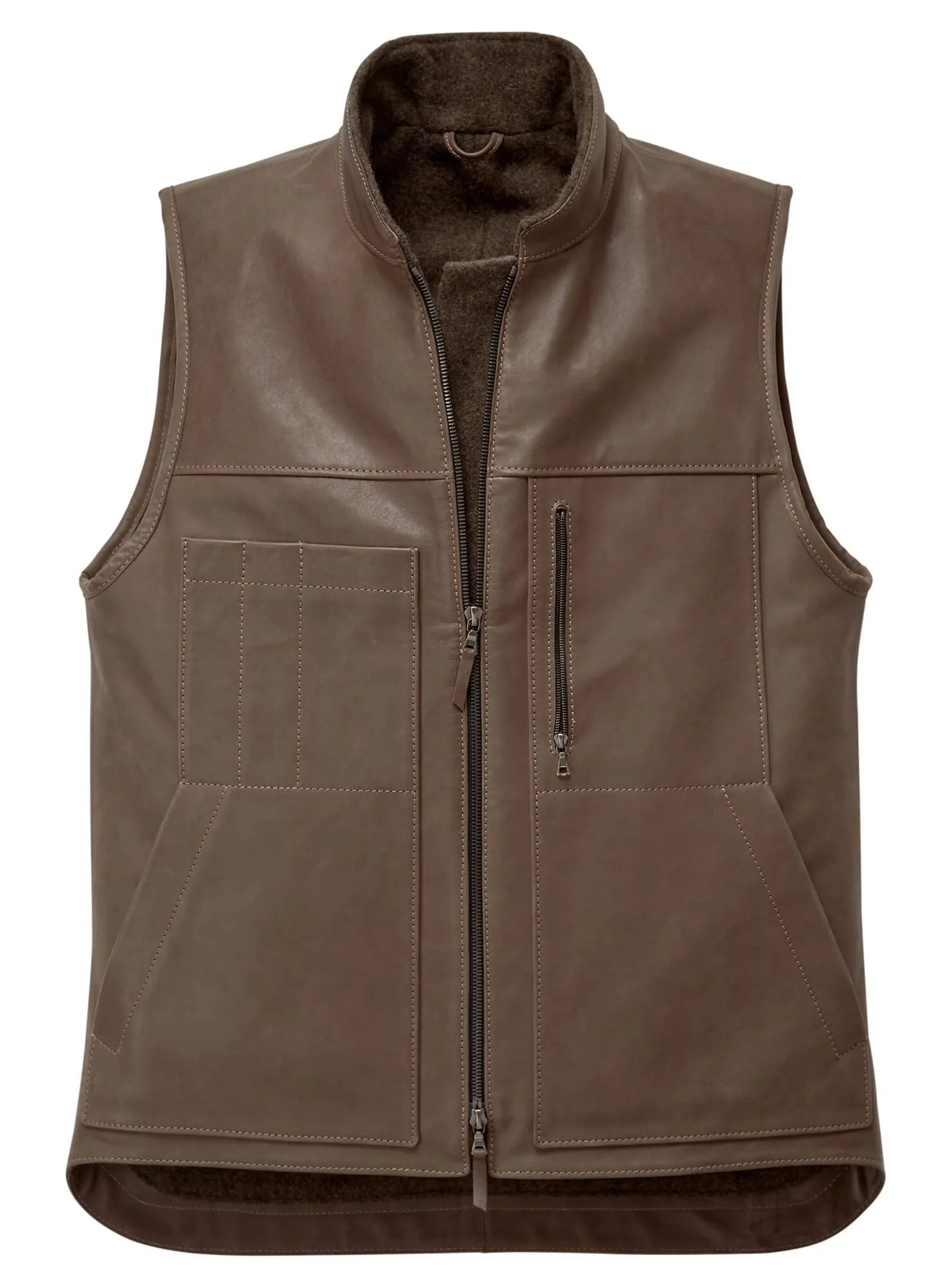 Gilet pour hommes, doublure en cuir de vache et laine