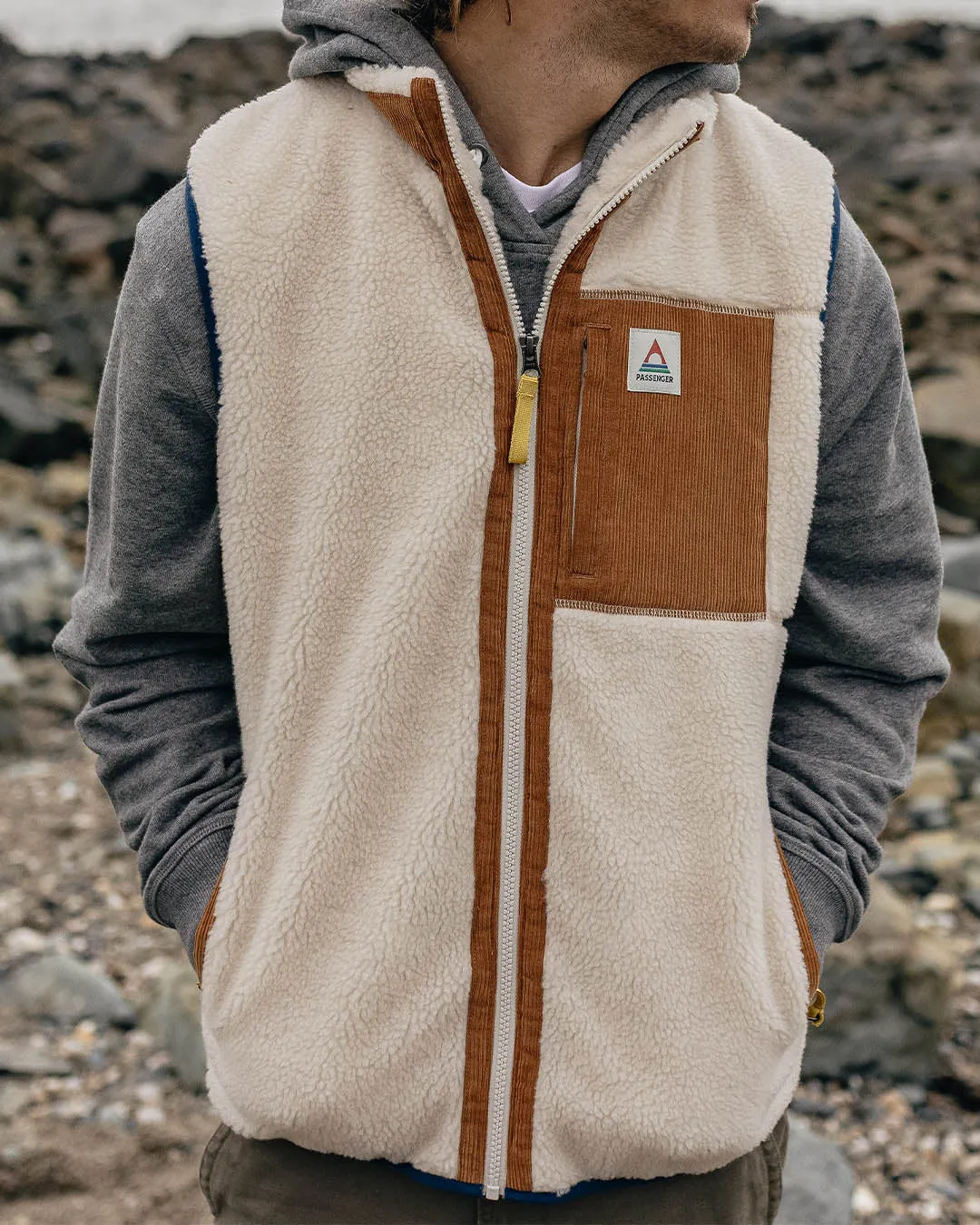 Gilet Sherpa en Polaire Recyclée Canyon - Blanc Cassé