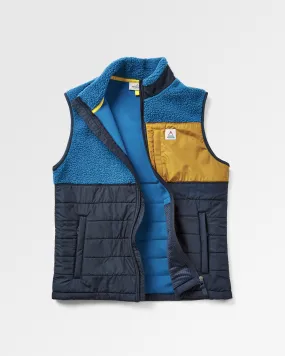 Gilet Sherpa Recyclé Doublé Polaire Born Explorer - Bleu Acier