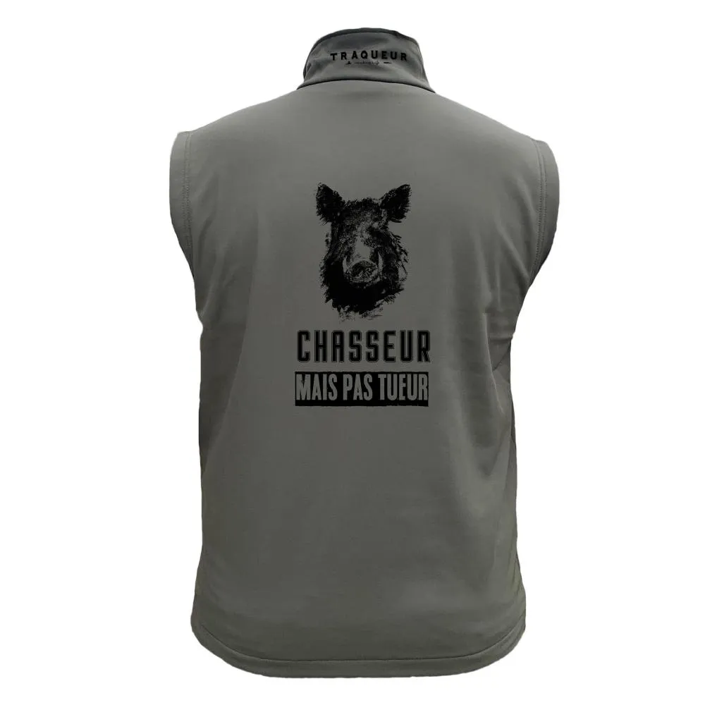 Gilet softshell  – Chasseur mais pas tueur sanglier