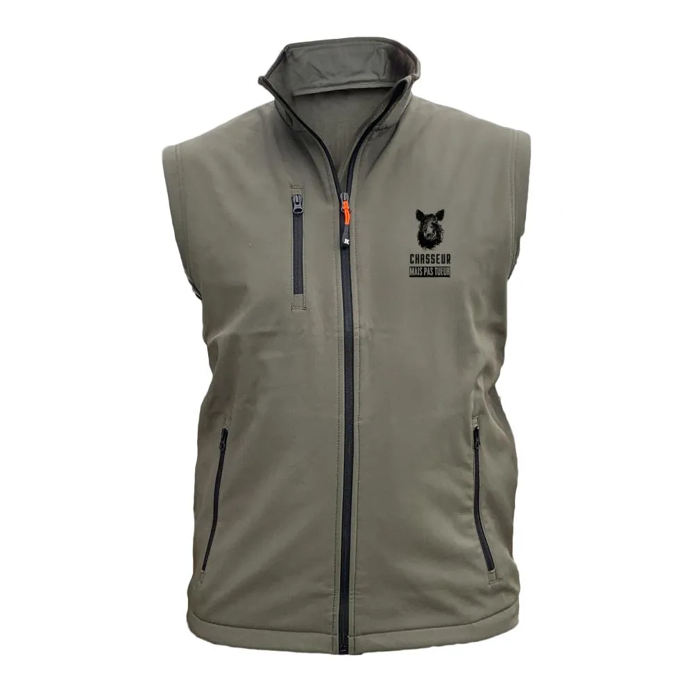 Gilet softshell  – Chasseur mais pas tueur sanglier