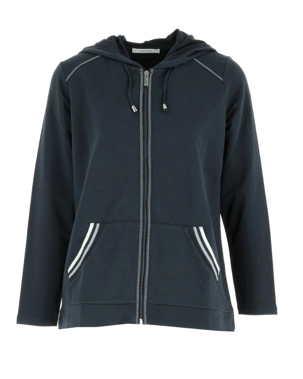 Gilet sweat zippé bleu marine