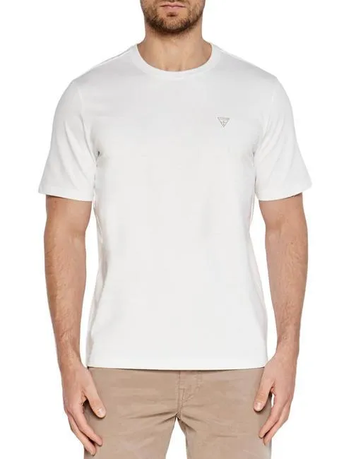 Guess Patch T-Shirt En Cotton Blanc Pur - Achetez À Prix Outlet!