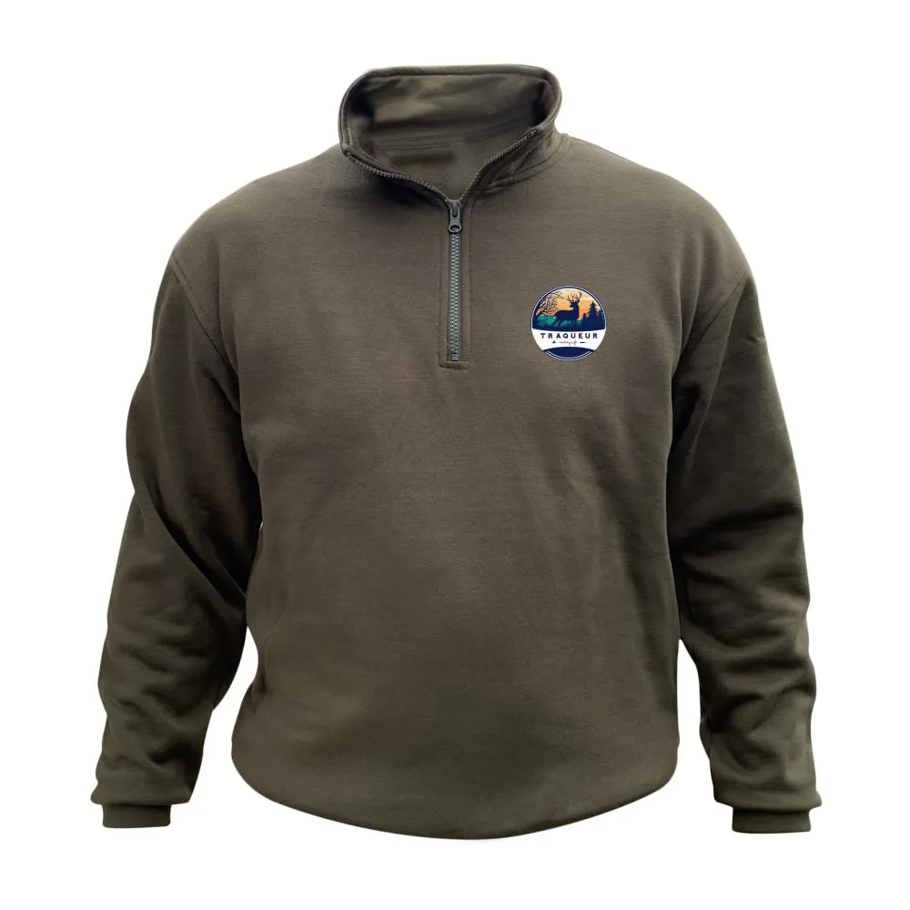 Hunting Life – Sweat De Chasse Col Zip Cerf