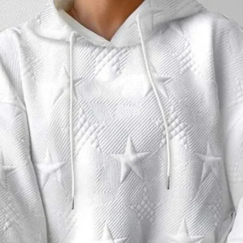 Jade | Sweat-shirt surdimensionné blanc avec capuche