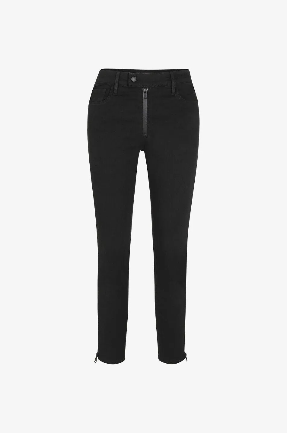 Jean Le High Skinny Rubberized Zipper Film Noir