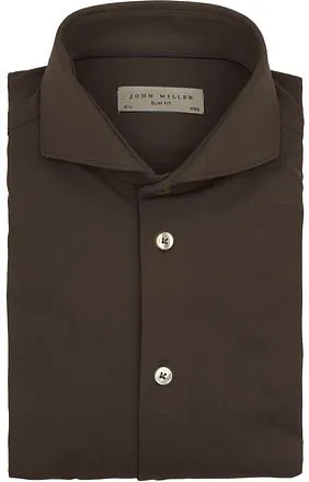 John Miller Chemise Hyperstretch Marron 5141630-690000 comma