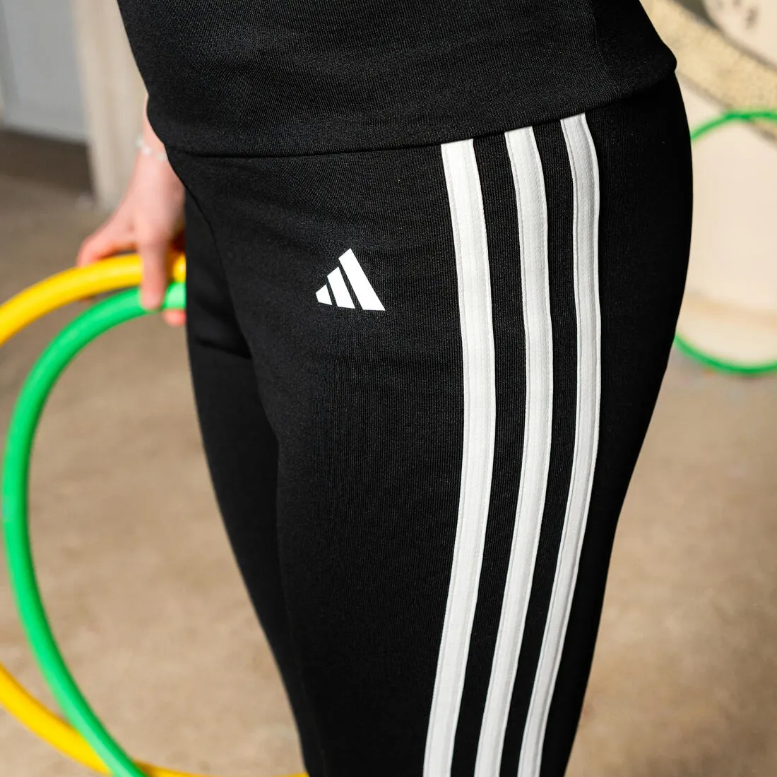 Legging adidas fille synthétique - noir et blanc