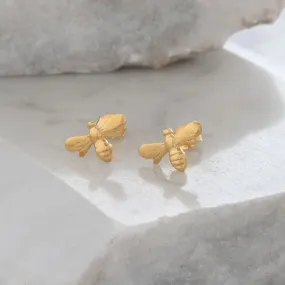 Lime Tree Design Bee Stud Earrings -gold Vermeil - Trouva