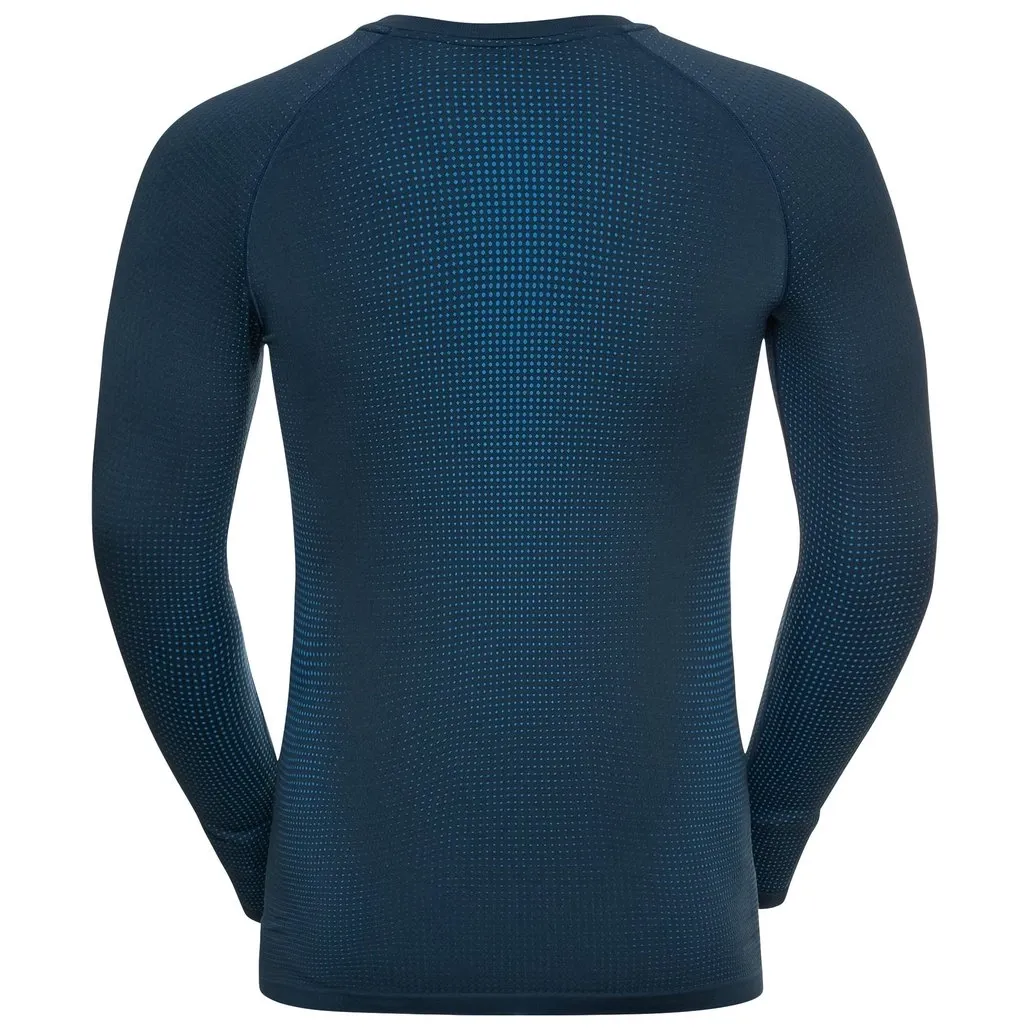 Maillot de Corps Odlo Men BL Top Crew Neck LS Performance Warm Eco Blue Wing Teal Indigo Bunting