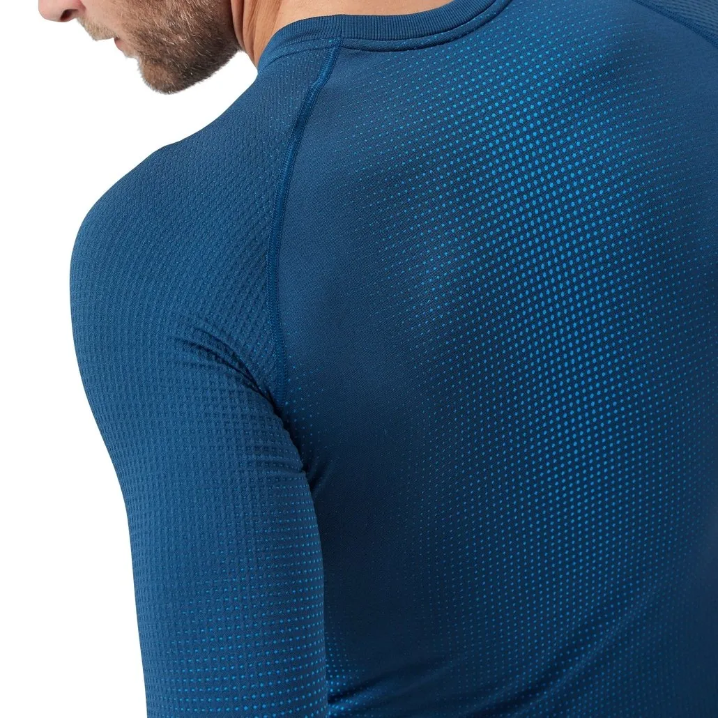 Maillot de Corps Odlo Men BL Top Crew Neck LS Performance Warm Eco Blue Wing Teal Indigo Bunting