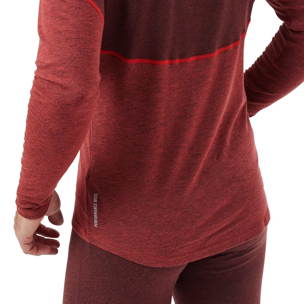 Maillot de Corps Odlo Men Top Crew Neck LS Performance Wool 150 Ketchup Melange Red Maple