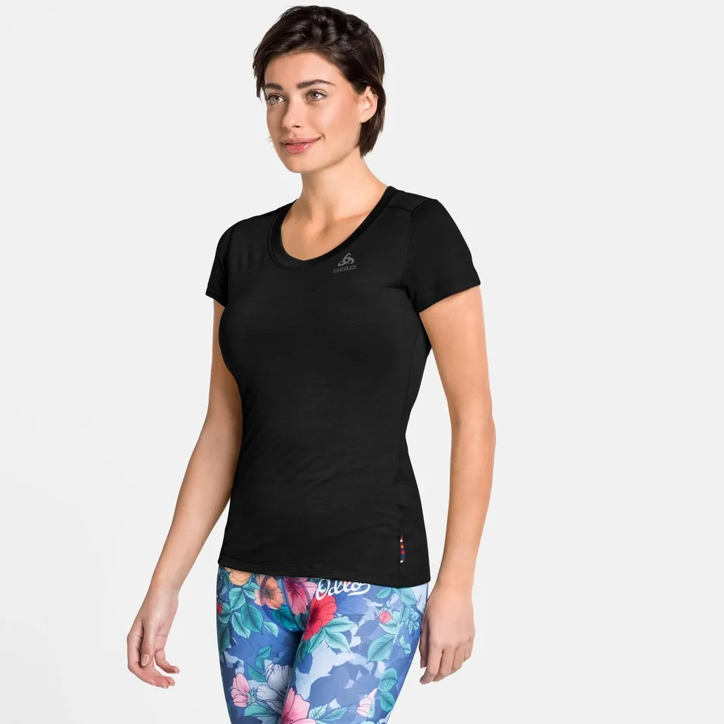 Maillot de Corps Odlo Women BL Top Crew Neck S/S Merino 130 Black