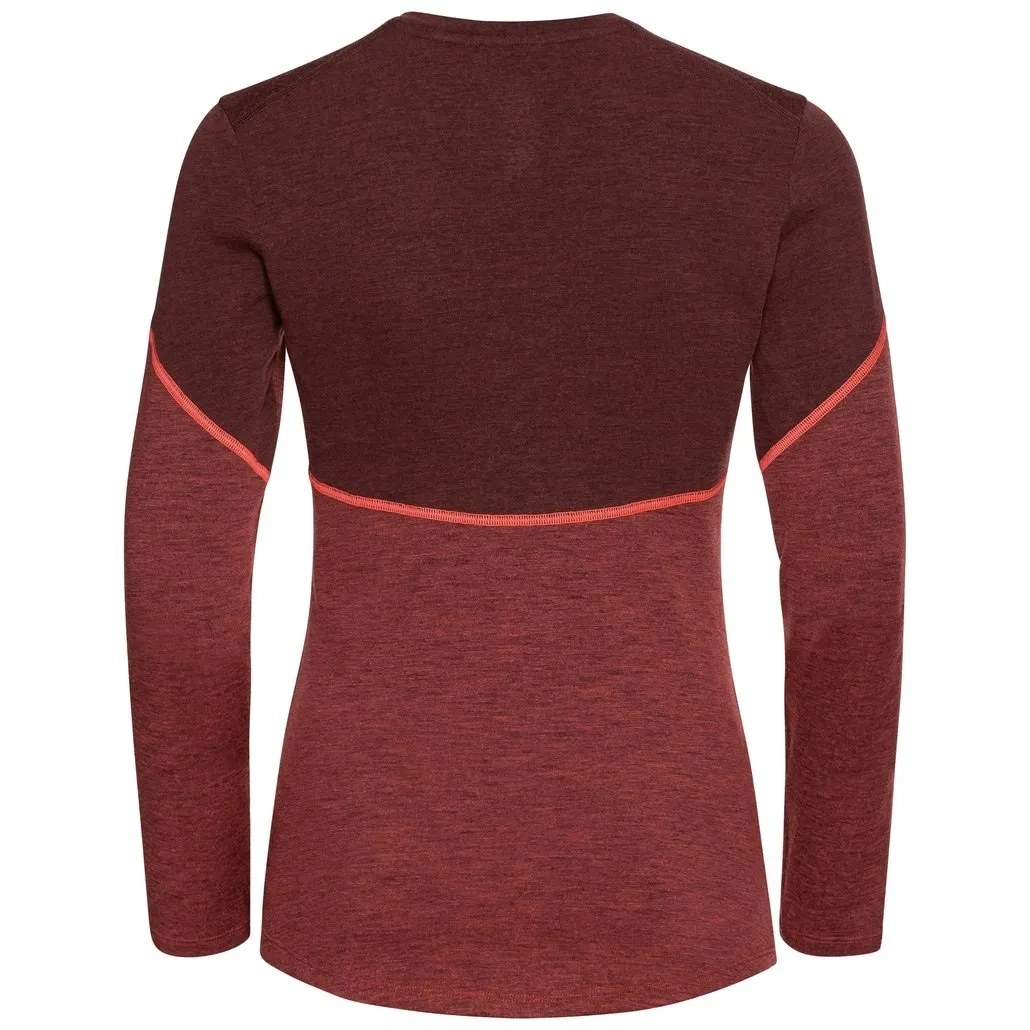 Maillot de Corps Odlo Women Top Crew Neck LS Performance Wool 150 Ketchup Melange Siesta