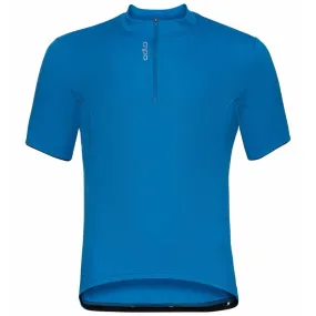 Maillot de Cyclisme Odlo Homme S/U Collar S/S 1/2 Fermeture Eclair Essential Indigo Bunting