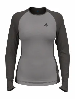 Maillot de orps Odlo Femme Bl Top Crew Neck L/S Natural Performance Grey Melange Dark Grey Melange